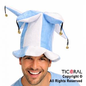 SOMBRERO ARLEQUIN 6 PUNTAS CON CASCABELES ARGENTINA x 1